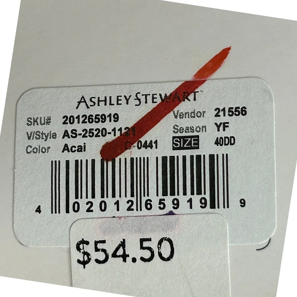 Ashley Stewart Butterfly Full Coverage Lace Bra Purple 40DD AS-2520-1121 NWT